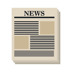 Newspaper isolated flat icon, vector illustration graphic design.