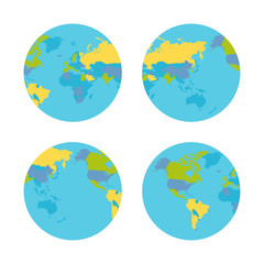 Planet Earth with Countries Vector Illustration.