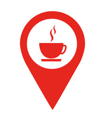 coffee shop location pin  isolated icon design