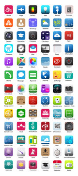 Application icon for Smart phone with White Background, Smart phone icon set