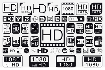 Big Set HD Icons. HD Labels