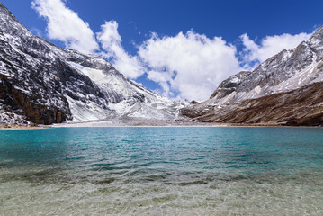 Milk lake in the mountain