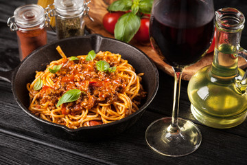 Traditional spaghetti bolognese