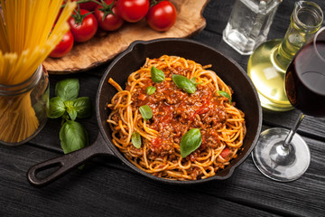 Traditional spaghetti bolognese