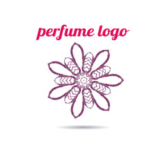Naklejka na ściany i meble Woman's perfume logo. I. Use for perfume shop advertising, window signage, web sites, store emblem, icon. Vector design element.