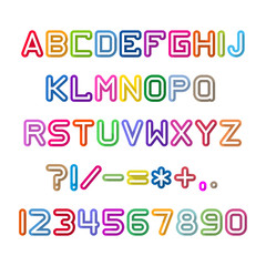 Colorful alphabet with shadow