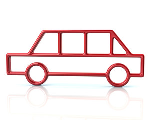 3d illustration of red limousine car