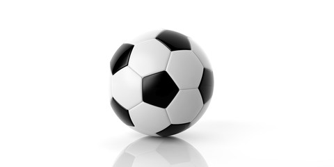 Soccer football ball on white background. 3d illustration