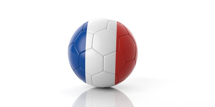 France soccer football ball. 3d illustration