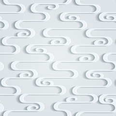 Asian style paper cut abstract waves. Vector seamless pattern. EPS10.