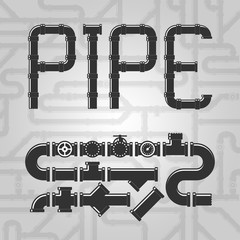 Set of vector icons pipe