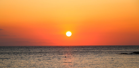 Idyllic sunset by the sea