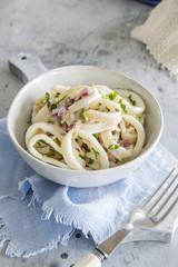 Salad squid with green onions