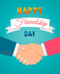Happy Friendship day background with handshake