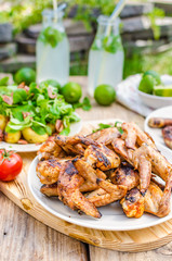Delicious barbecue with lemonade