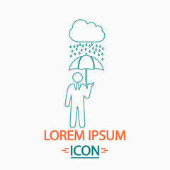 Rainy computer symbol