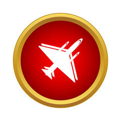 Military aircraft icon in simple style on a white background