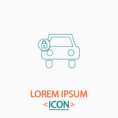 Car lock computer symbol