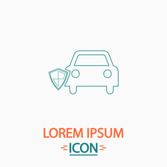 Protect car computer symbol