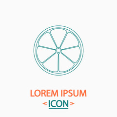 lemon Flat thin line icon on white background. Vector pictogram