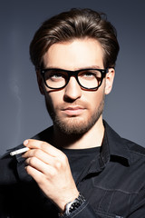 handsome smoking man