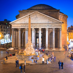 Pantheon sight at evening, Rome