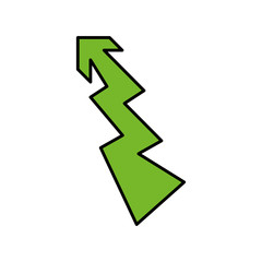 Direction concept represented by green arrow icon. Isolated and flat illustration 