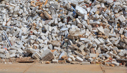 Pile of construction debris