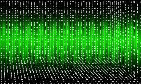 Vector abstract background with lights; lines and binary code