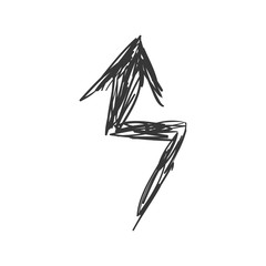 Direction concept represented by sketch arrow icon. Isolated and flat illustration 