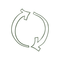 Direction concept represented by sketch and circle arrow icon. Isolated and flat illustration 