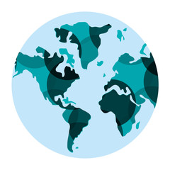 flat design geometric texture earth globe icon vector illustration