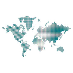 Fototapeta premium flat design geometric texture world map icon vector illustration