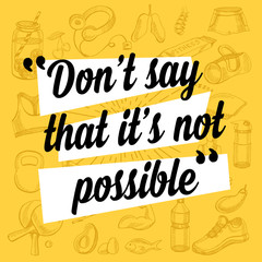 Fitness motivation quote poster.