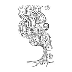 Fototapeta premium Sketch concept represented by smokel icon. Isolated and flat illustration 