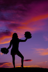 silhouette of cheerleader in outdoors