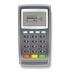 POS Terminal realistic illustration on a white background