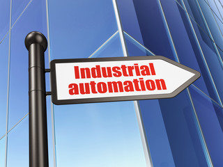 Fototapeta premium Industry concept: sign Industrial Automation on Building background