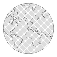 flat design geometric texture earth globe icon vector illustration