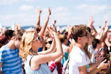 Foto op Aluminium Teenagers at summer music festival having good time © Halfpoint
