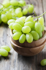 White grape on the wooden table