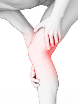 3d rendered illustration of a painful knee