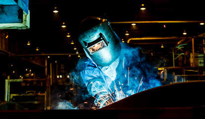 welder Industrial automotive part in factory