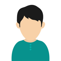 simple flat design faceless man wearing casual clothes portrait icon vector illustration