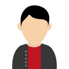 simple flat design faceless man wearing casual clothes portrait icon vector illustration