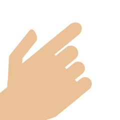 flat design hand pointing with index finger icon vector illustration