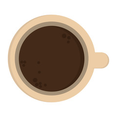 flat design coffee cup topview icon vector illustration