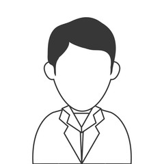 simple flat design faceless man wearing suit portrait icon vector illustration