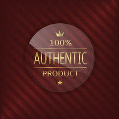 Fototapeta na wymiar Authentic product glass label