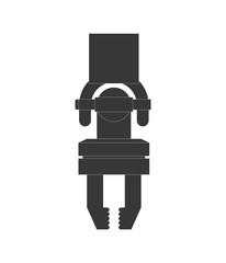 Machine concept represented by robot arm icon. Isolated and flat illustration 